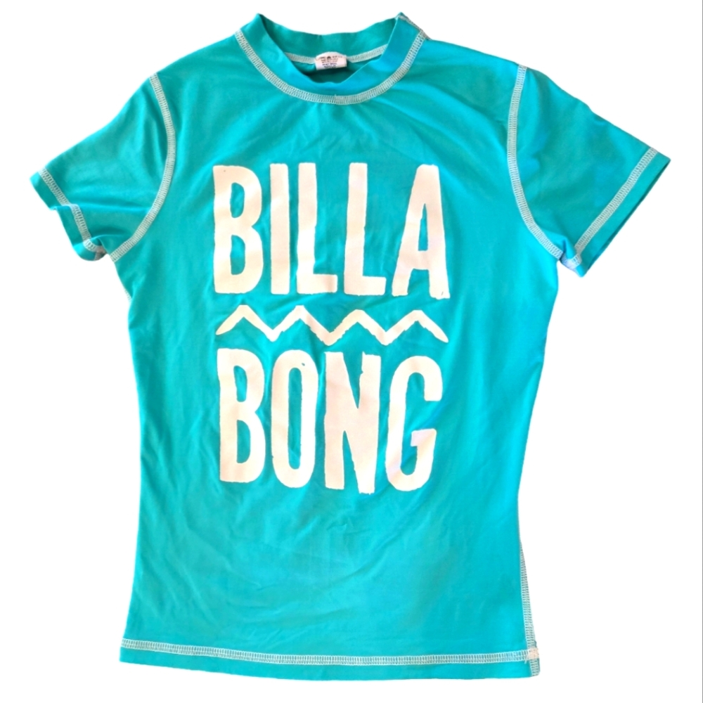 Billabong Aqua Blue Large Logo Rashguard